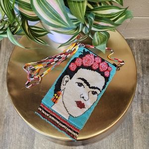 Amazing Frida Kahlo Portrait Beaded Bag Artisan Made in Guatemala NWOT